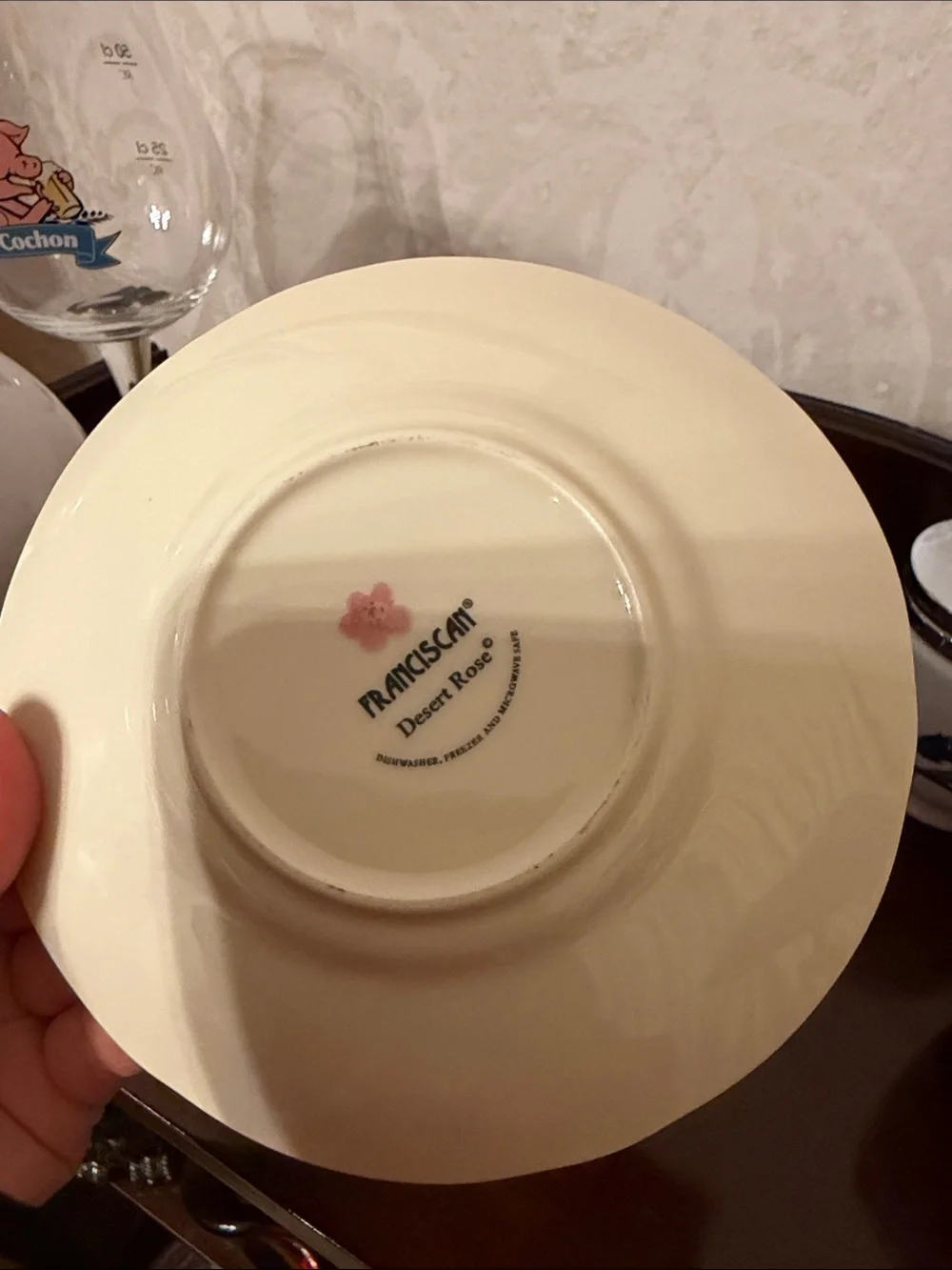 Franciscan desert rose Creamer and Saucer